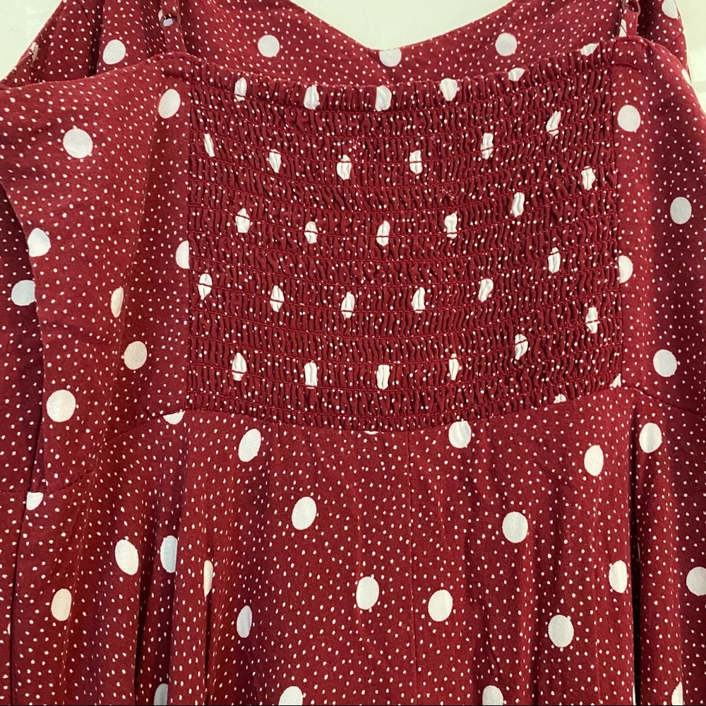 maroon old navy dress polka dot - Picture 4 of 6